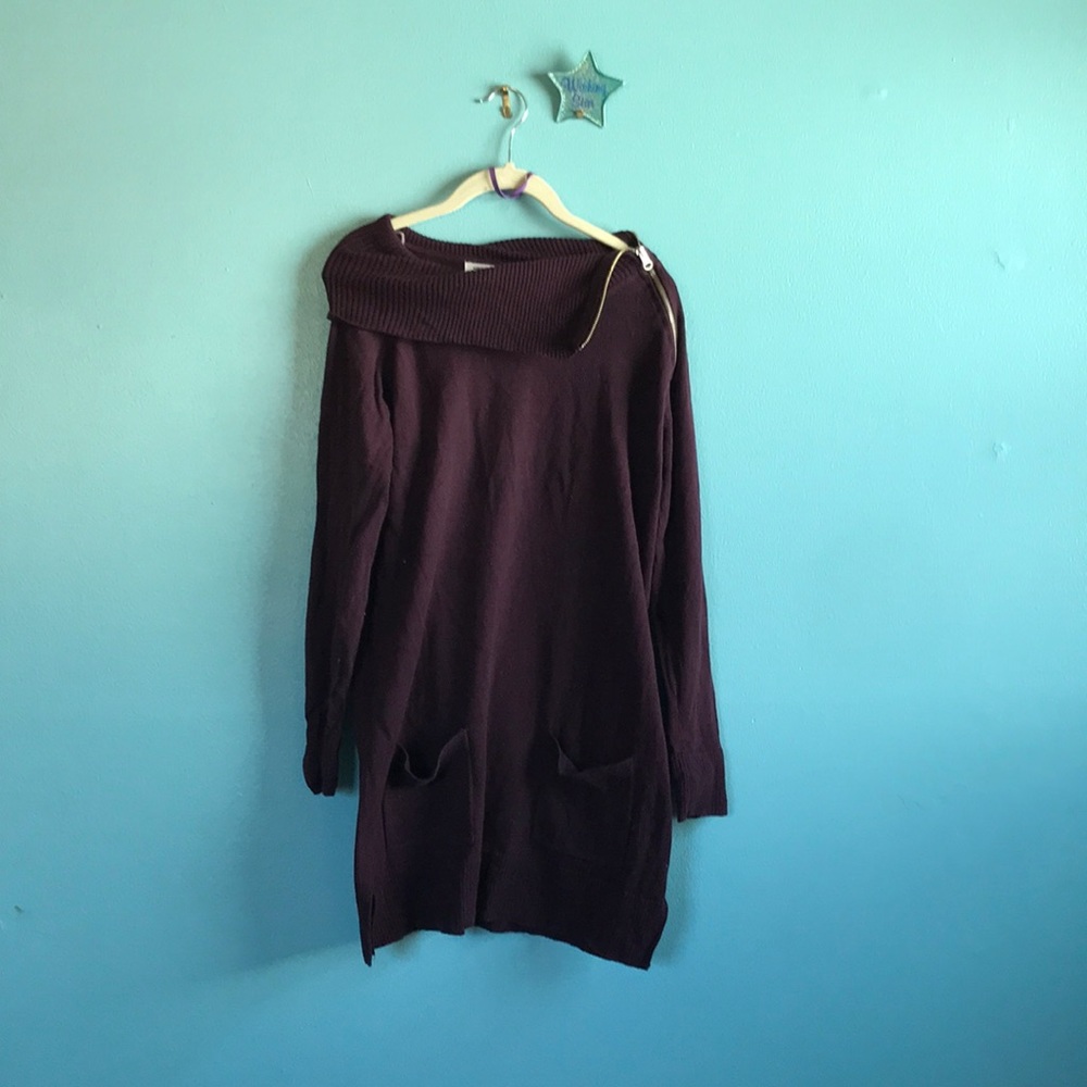 Sweater Dress with Zip Neckline